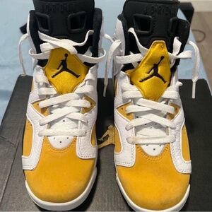 Jordan Kids White & Yellow High-Top Sneakers